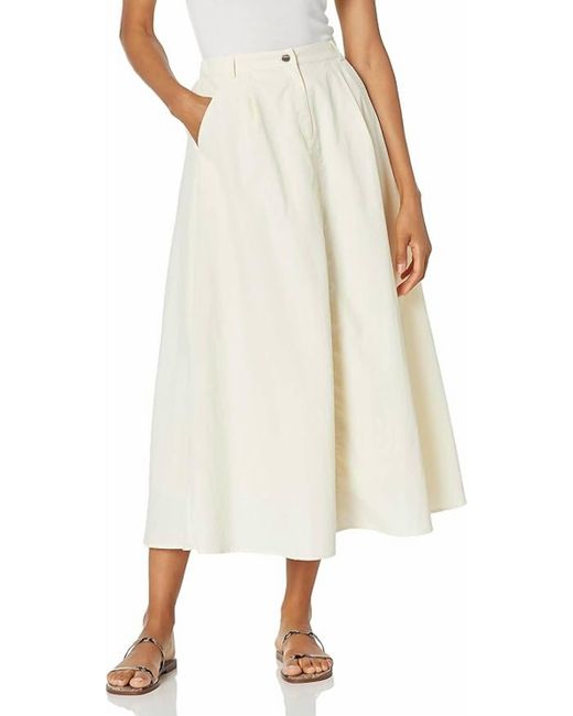 Moon River White A-line Midi Skirt