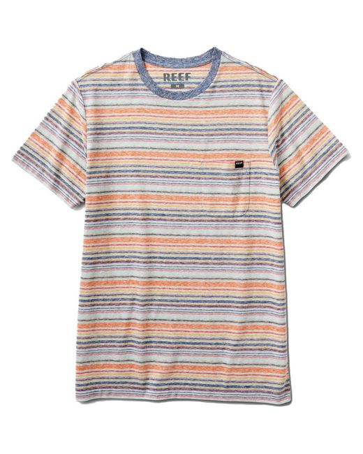 Reef Palmer Striped Crewneck T-shirt in White for Men | Lyst