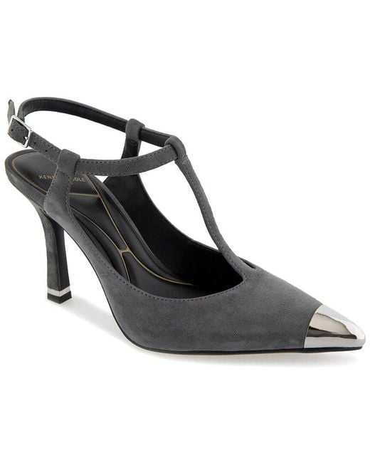 Kenneth Cole Black Romi T-Strap Suede Pump