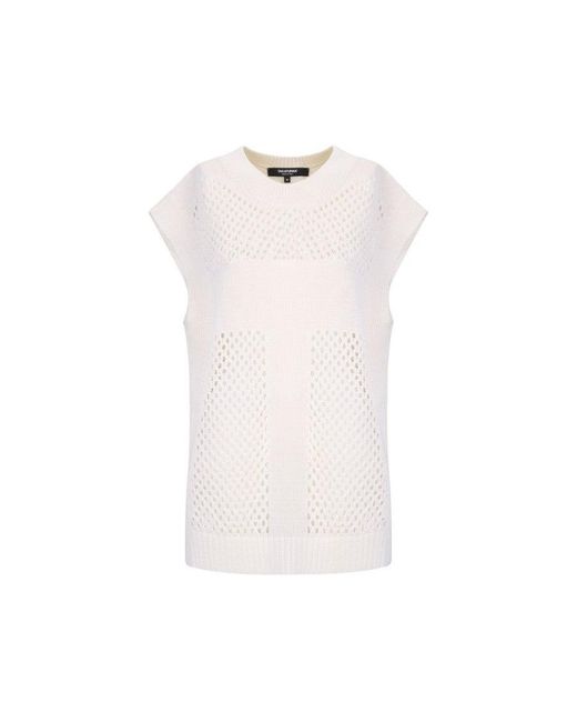 Takaturna White Knit Vest With Design And Breathable Texture for men