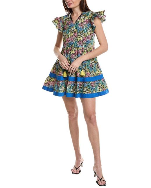 Garrie B Blue Tassel Mini Dress
