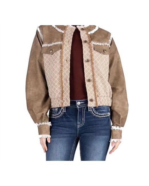 Miss Me Blue Faux Leather Jacket