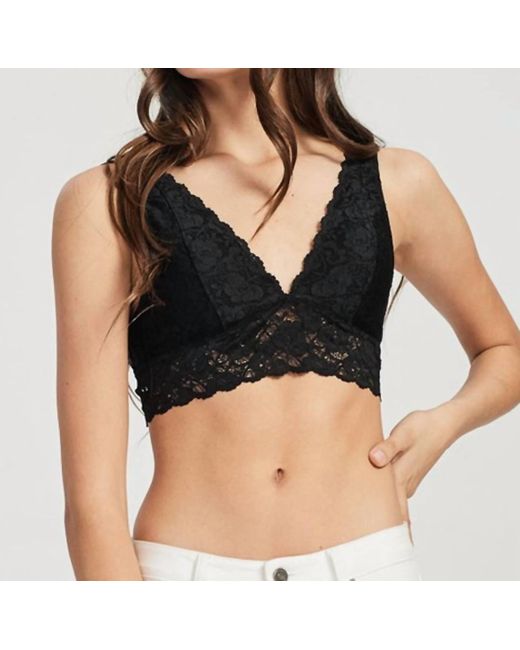 Wishlist Black Scalloped Lace V Neck Padded Bralette
