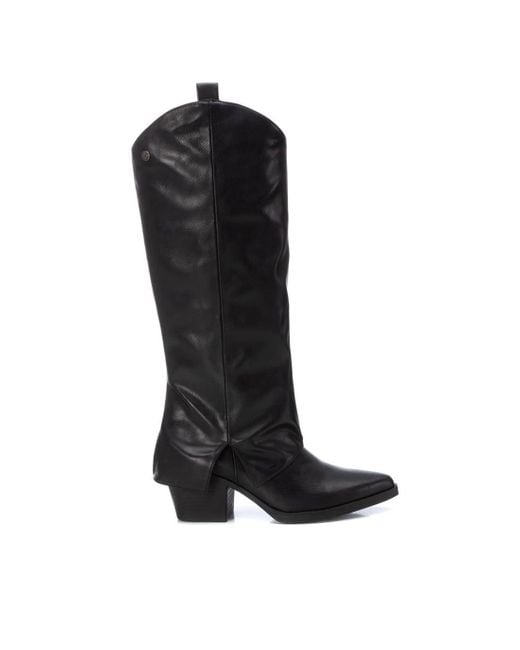 Xti Black Foldover Boots By
