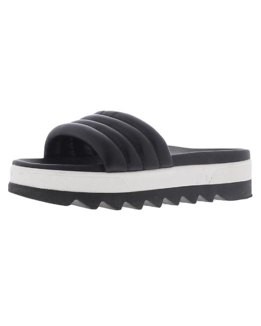 Cougar Shoes Black Prato Leather Slip On Slide Sandals
