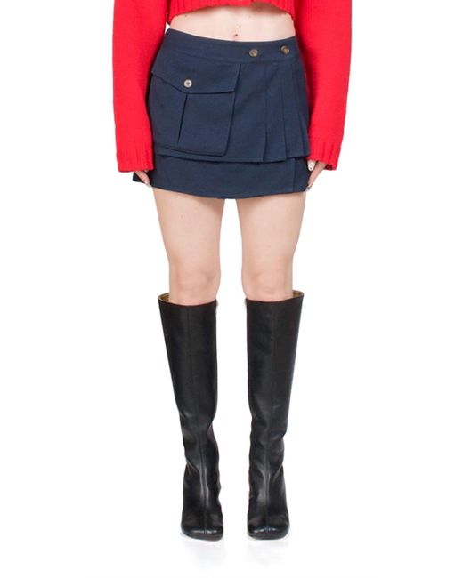 Ciao Lucia Blue Oskar Twill Mini Skirt