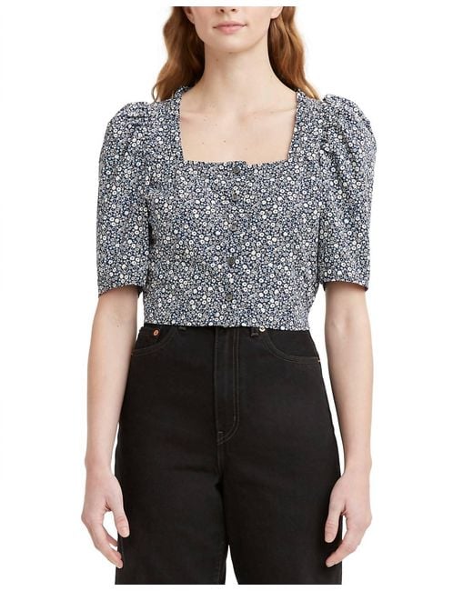 Levi's Gray Joella Cotton Blouse