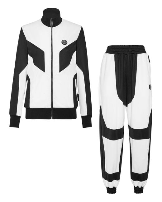 Philipp Plein Black Jogging Set: Zip-Up Jacket + Pants Statement