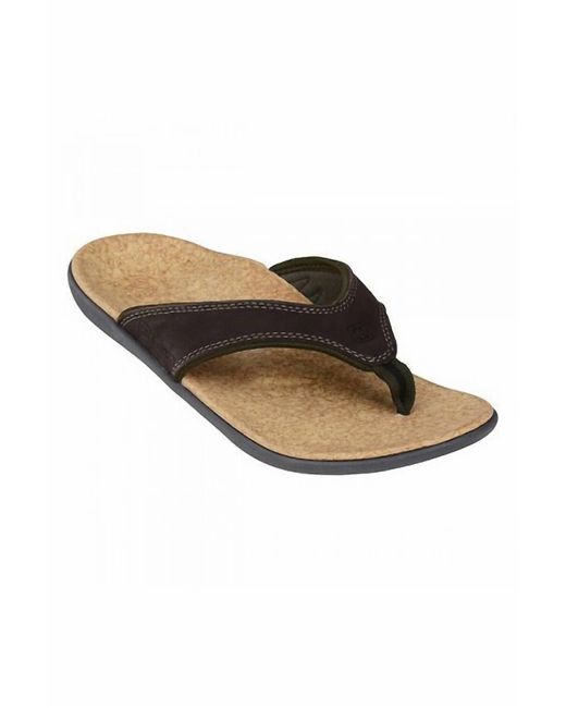 Spenco Brown Yumi Leather Sandals for men