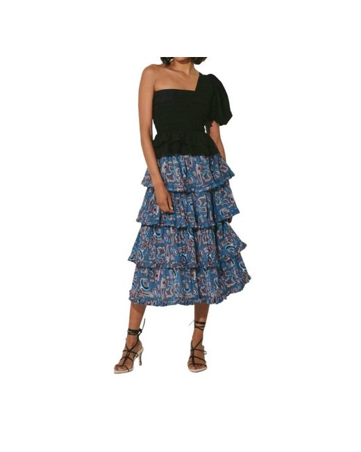 Cleobella Blue Lana Midi Skirt