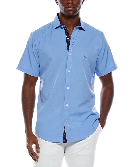 Tailorbyrd Blue Solid Performance Shirt for men