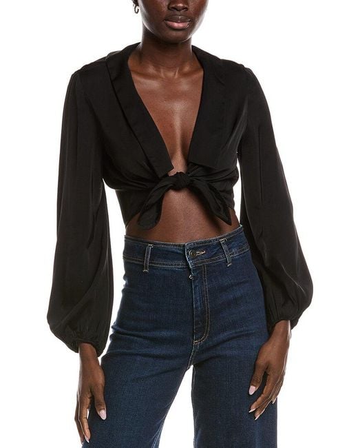 Maje Black V-Neck Top