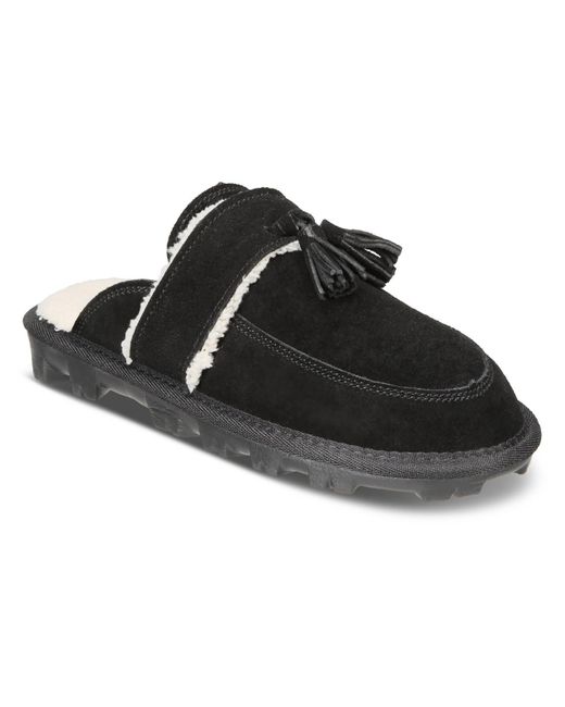 Style & Co. Black Laneyy Indoor/outdoor Sole Suede Loafer Slippers