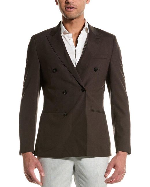 Reiss Black Roll Wool-Blend Formal Jacket for men