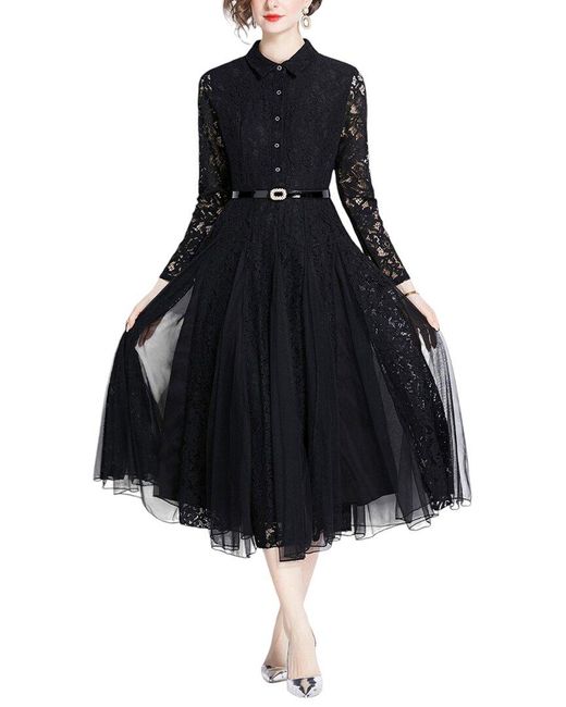 Kaimilan Black Midi Dress