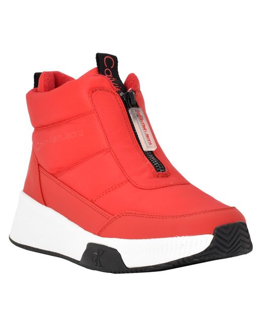 Calvin Klein Red Merina Cold Weather Ankle Winter & Snow Boots