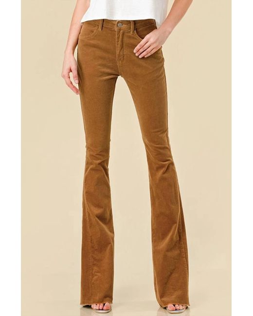Saints & Hearts Brown Cord Flares With Distressed Hem