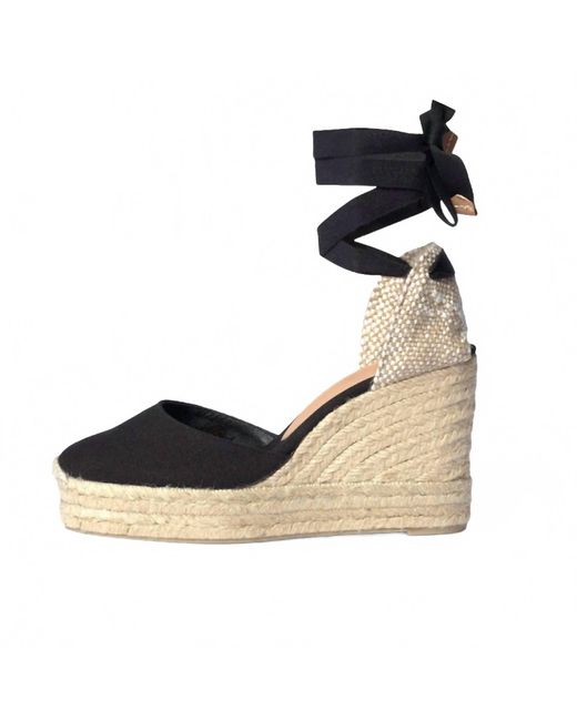 Castaner Black Carina Espadrille Wedge