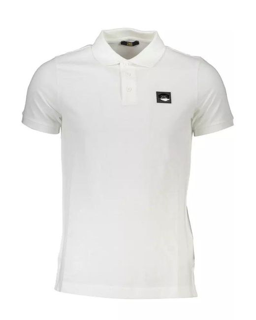 Class Roberto Cavalli White Cotton Polo Shirt for men