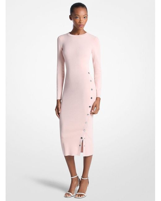 pink long formal dress Alita Baby Pink Off The Shoulder Long Sleeve Maxi Formal Dress - US 8