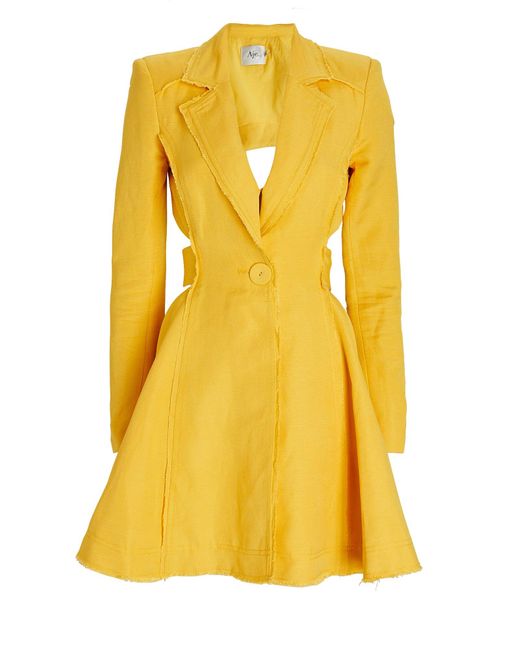 Aje. Yellow Simone Cut-out Jacket Dress