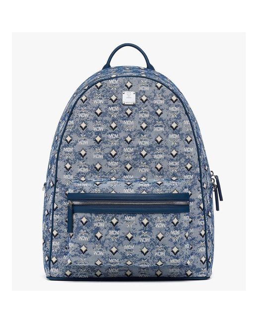 MCM Blue Medium Stark Backpack