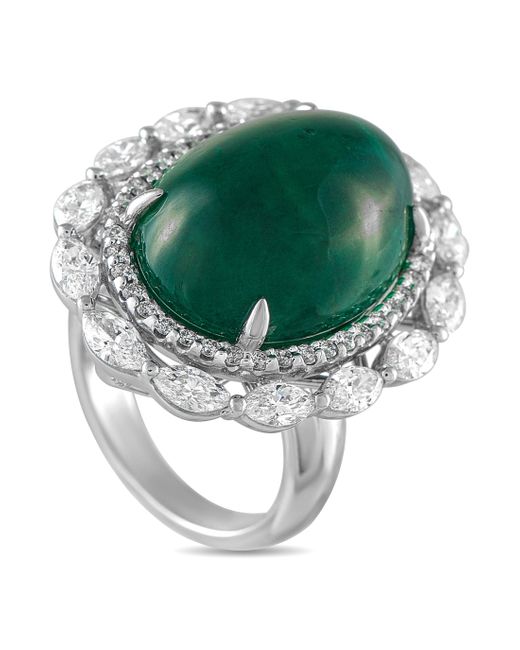 LB Exclusive Green 18K 2.75Ct Diamond And Emerald Ring Mf03-061725