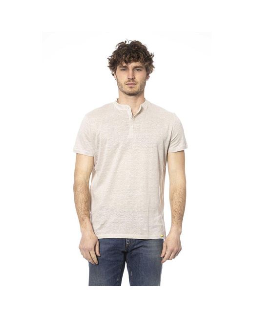 DISTRETTO12 Natural Linen T-shirt for men