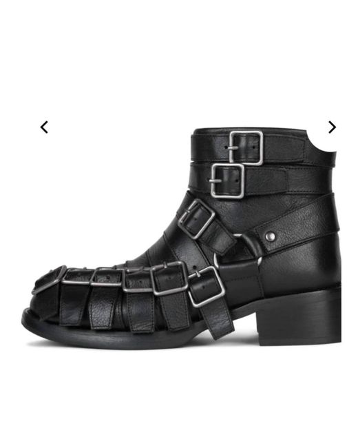 Jeffrey Campbell Black Belted-Upleather Moto Combat Boot