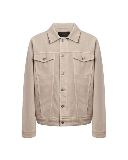 Dondup Natural Structured Denim Jacket With Flap Pockets for men