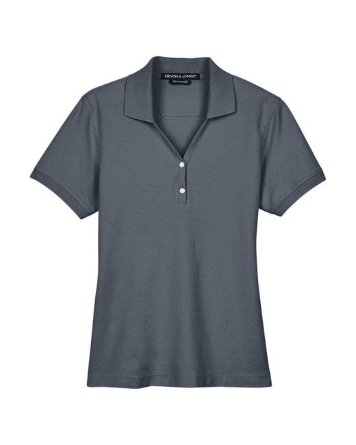 Devon & Jones Gray Pima Piqu Polo