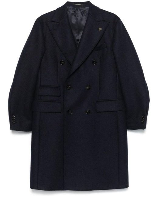 Gabriele Pasini Blue Midnight Virgin Wool Double-Breasted Coat for men