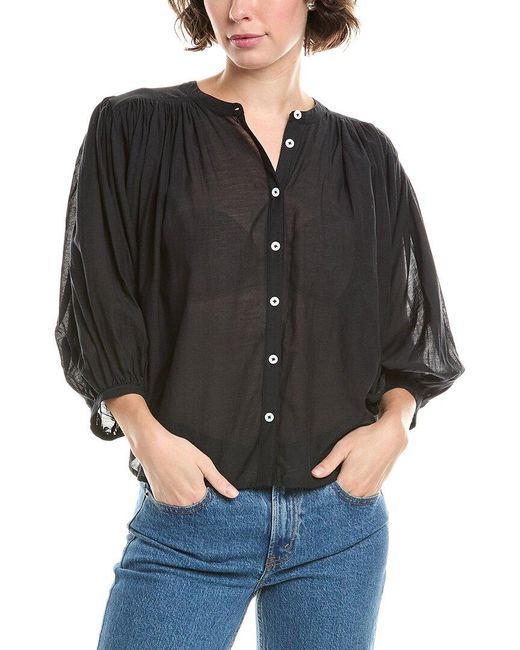 Madewell Black Balloon Sleeve Top