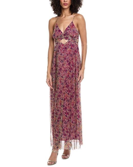 Ba&sh Red Robe Crawford Dress