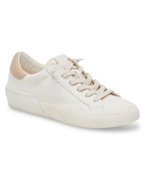 Dolce Vita White Zina Foam 360 Leather Low Top Casual And Fashion Sneakers