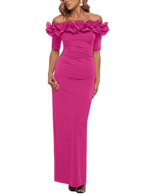 Xscape Petites Offtheshoulder Maxi Evening Dress in Pink Lyst