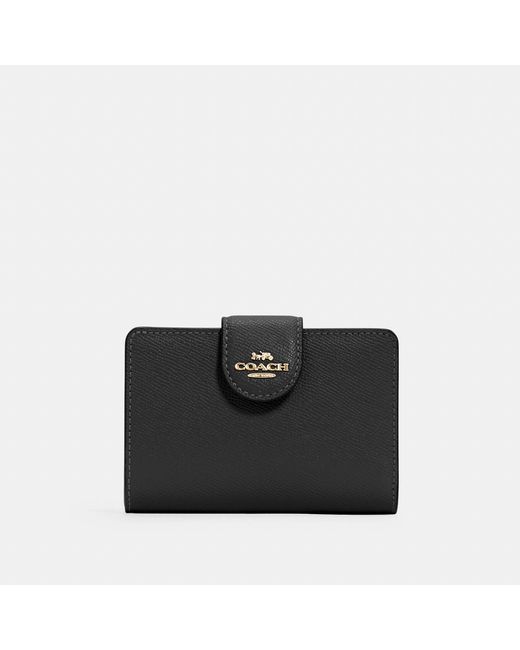 COACH Black Medium Corner Zip Wallet