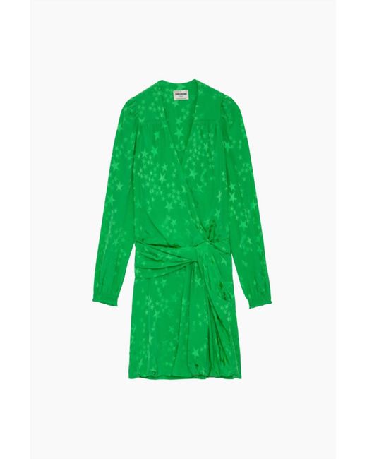 Zadig & Voltaire Green Recol Jac Silk Dress