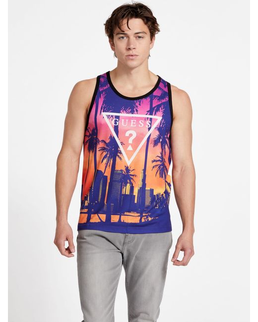 Guess Factory Blue Ollie City Tank for men