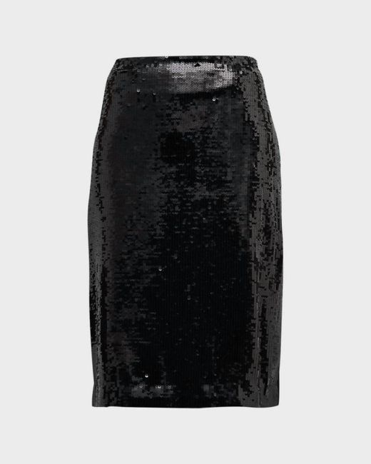 Nili Lotan Black Bonne Sequin Skirt