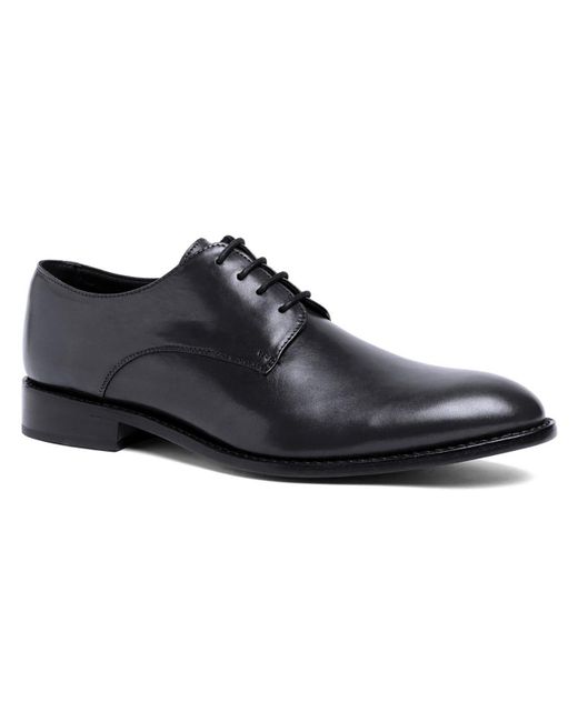 Anthony Veer Black Truman Plain Derby Dress Shoes Wingtip Oxfords for men