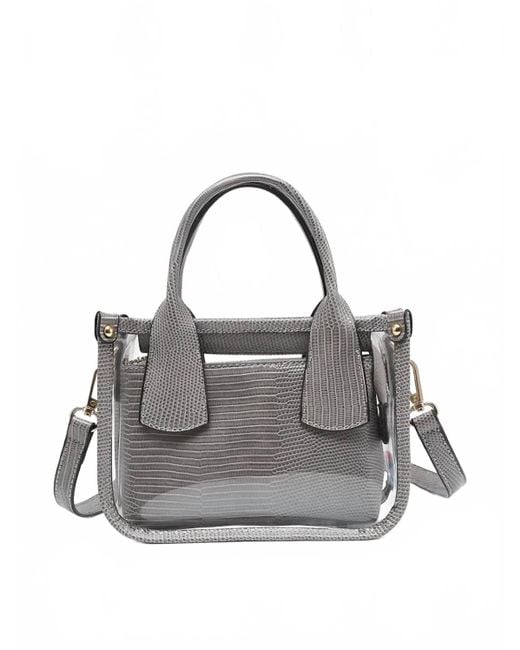 Jen & Co. Gray Stacey Clear Satchel With Inner Bag