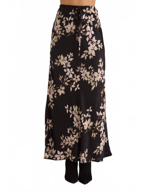 Bella Dahl Black Bias Maxi Skirt With Tie