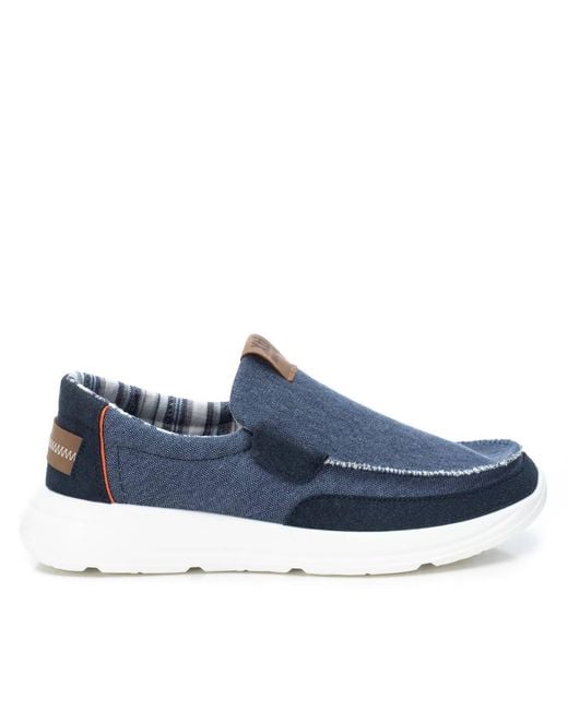 Xti Blue Canvas Loafers By for men