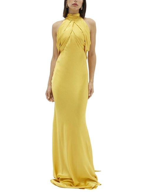 Rachel Gilbert Yellow Audrey Silk Gown