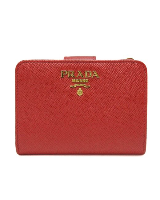 Prada Red Saffiano Leather Wallet (pre-owned)