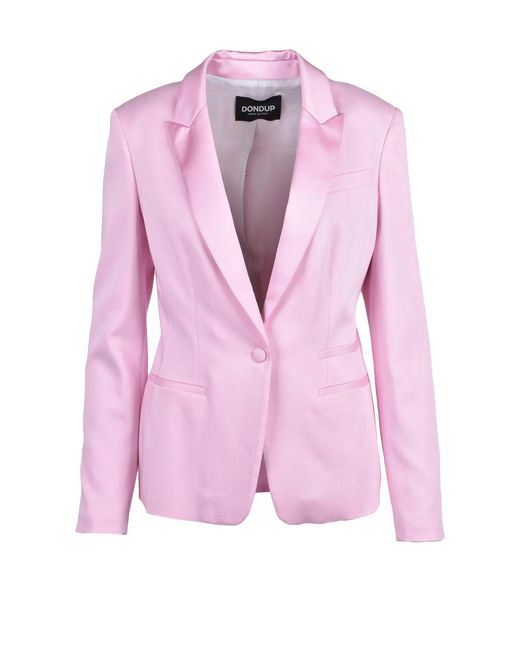 Dondup Pink Cotton Viscose Elastane Fitted Jacket