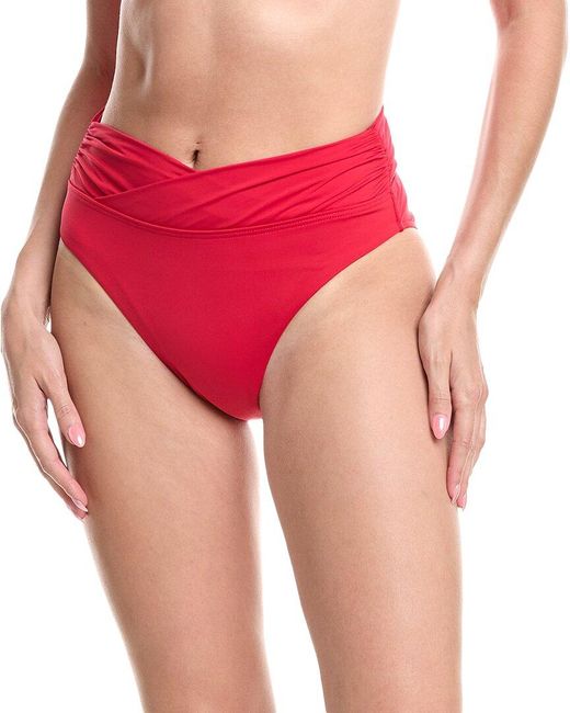 Sea Level Women's Red Essentials Wrap High-Waist Bikini Bottom