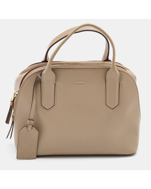 DKNY Natural Leather Dome Satchel