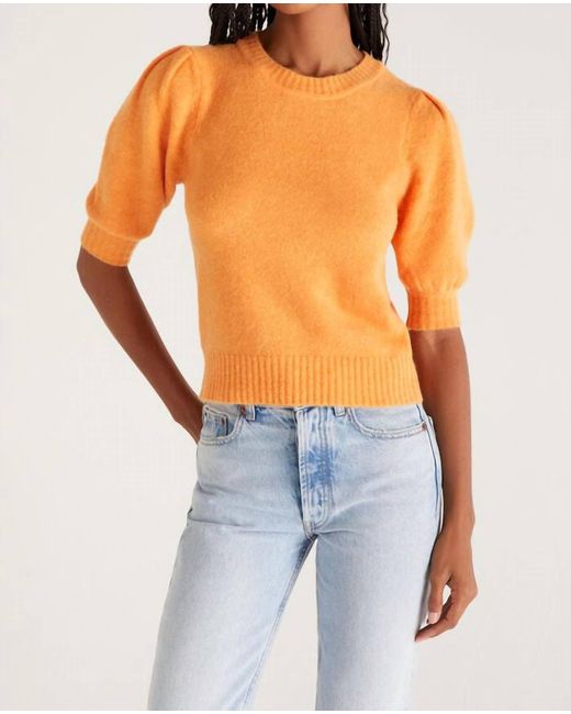 Z Supply Orange Cassandra Short Sleeve Sweater